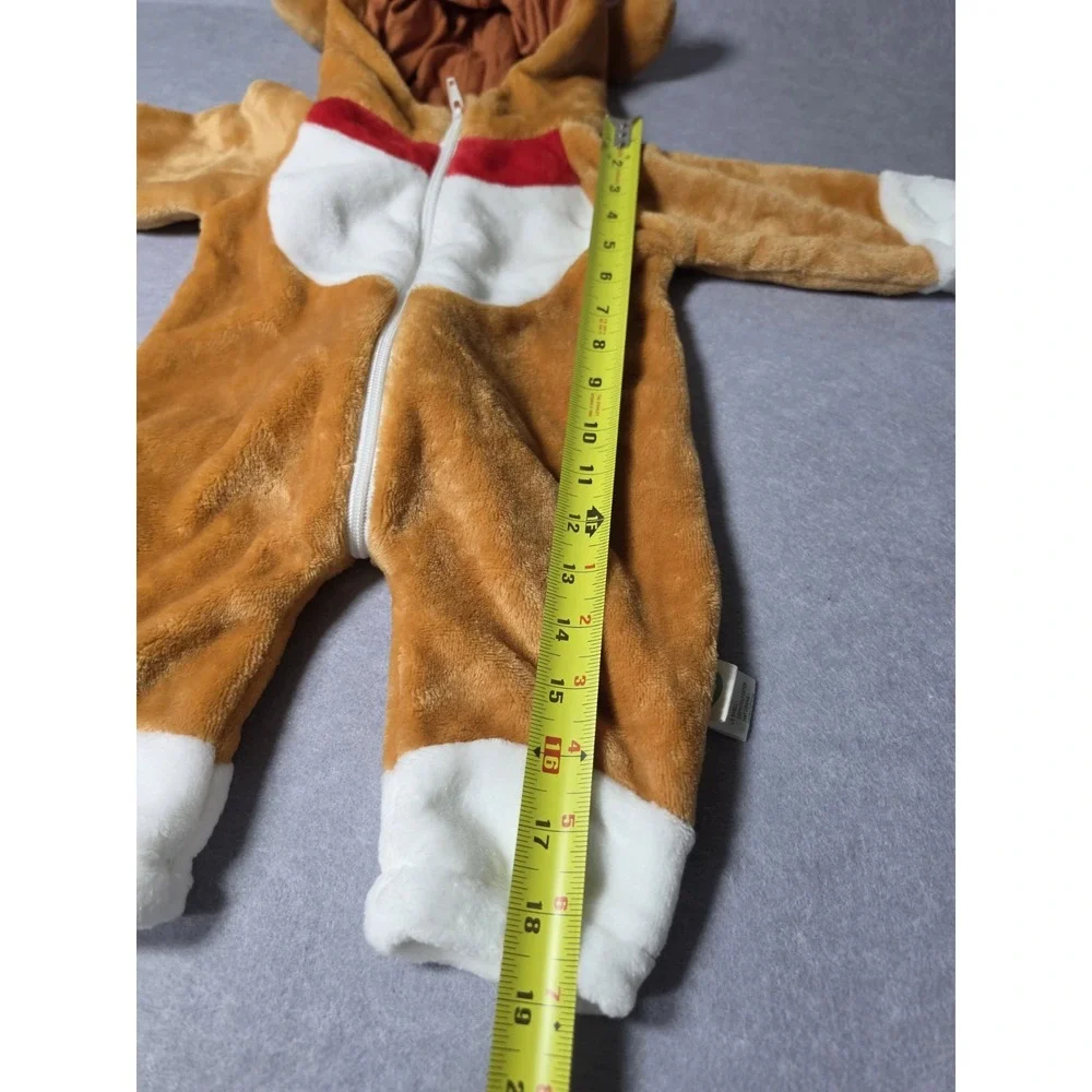 Brown Plush Full Body Hooded Puppy Costume Jumper Size 0-3M New Halloween